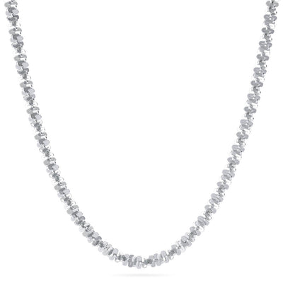 4.5mm Silver Sparkle Rock Chain necklace