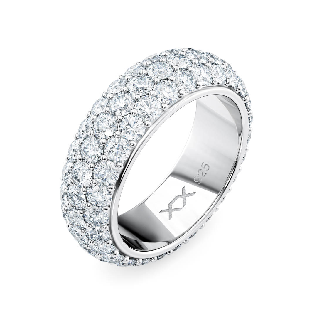 Row Diamond Eternity Band Sterling Silver - Main Image
