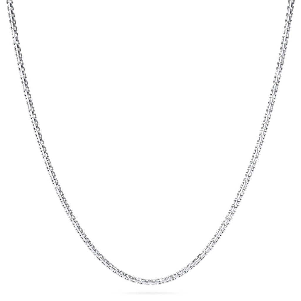 2mm Thin Round Box Necklace Sterling Silver