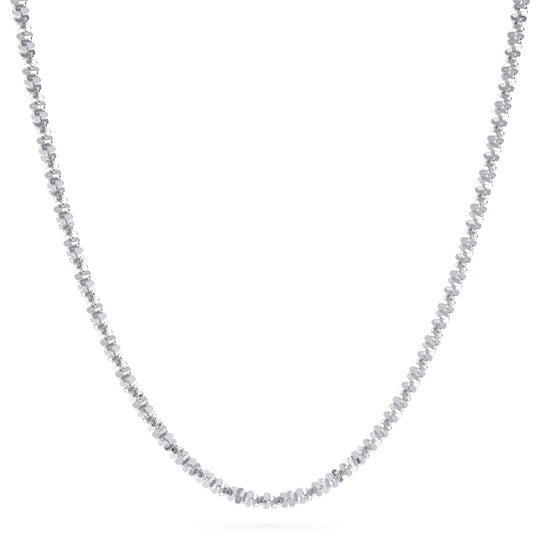 Sterling Silver 3mm shiny Rock Chain necklace
