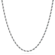3mm Solid Silver Rope Chain with Diamond Cuts