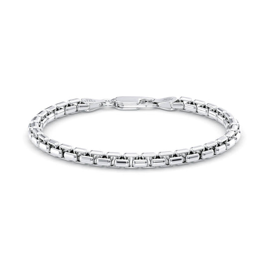 5mm Solid Silver Round Box Bracelet