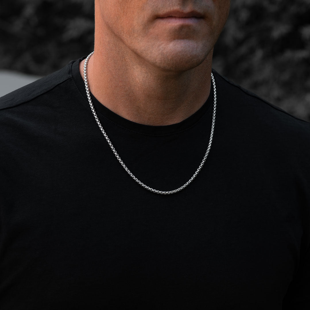 Round Box Chain 4mm Sterling Silver