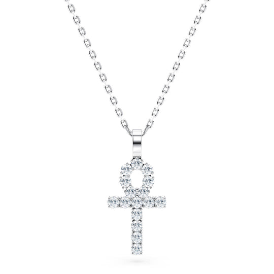 Micro Ankh Necklace with Diamonds
