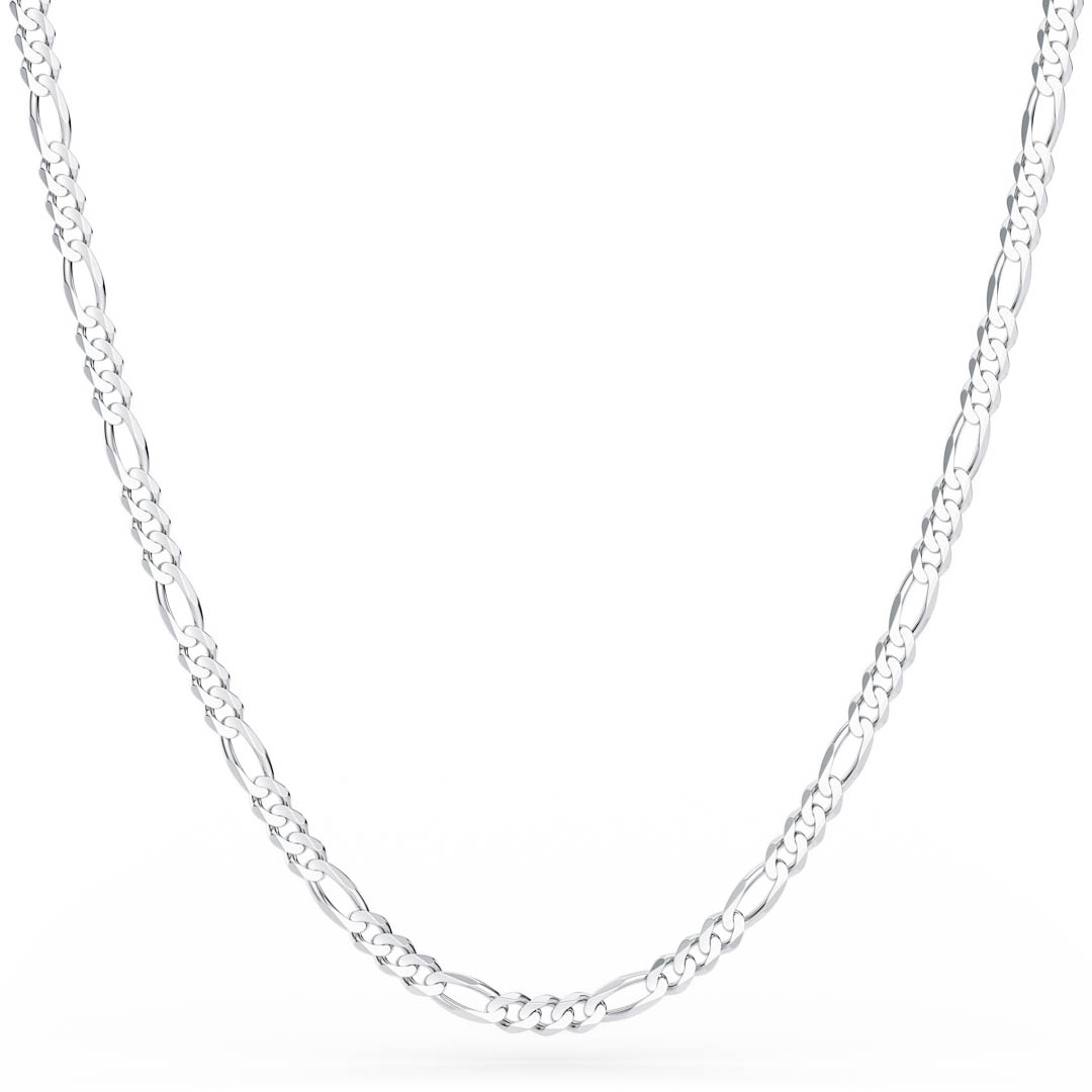Italian 3mm Figaro Chain in Sterling Silver