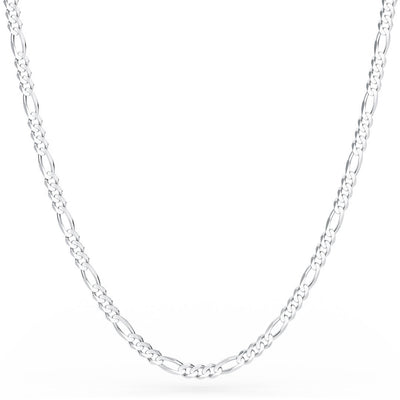 Italian 3mm Figaro Chain in Sterling Silver