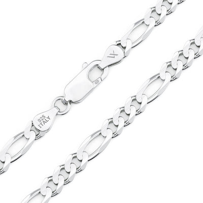 925 Silver Figaro Chain and Clasp made in Italy