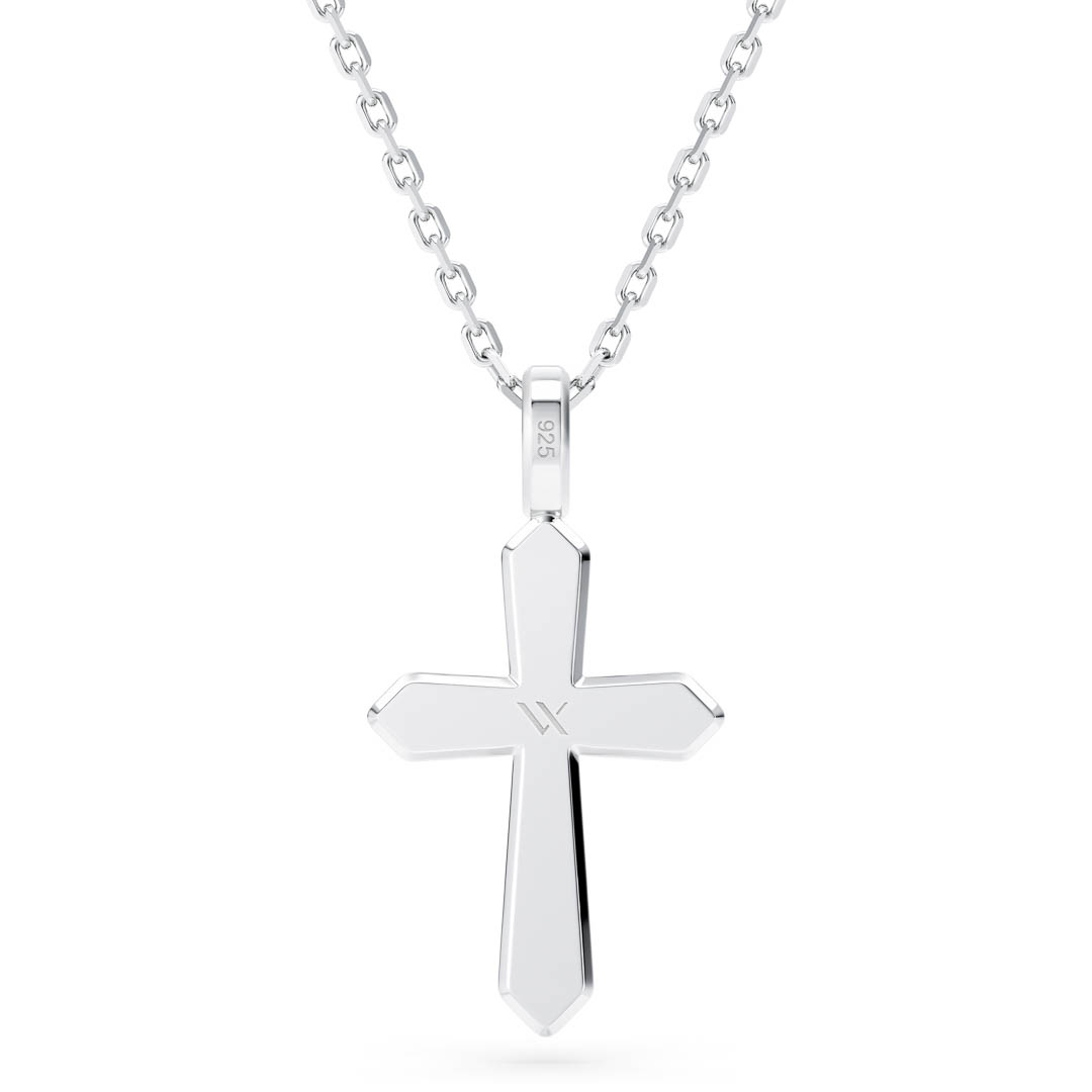 925 stamp on back of silver Bevel Cross pendant