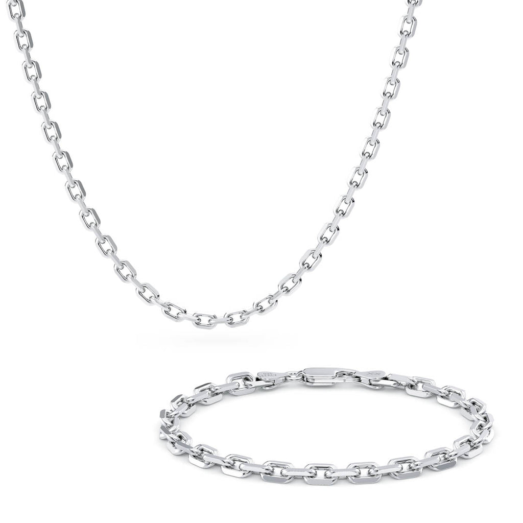 Cable Chain & Bracelet Set | Sterling Silver