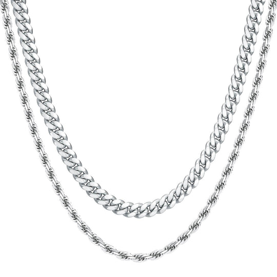 Cuban and Rope chain stack bundle