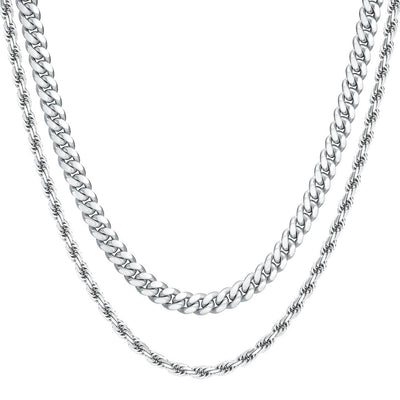 Cuban and Rope chain stack bundle