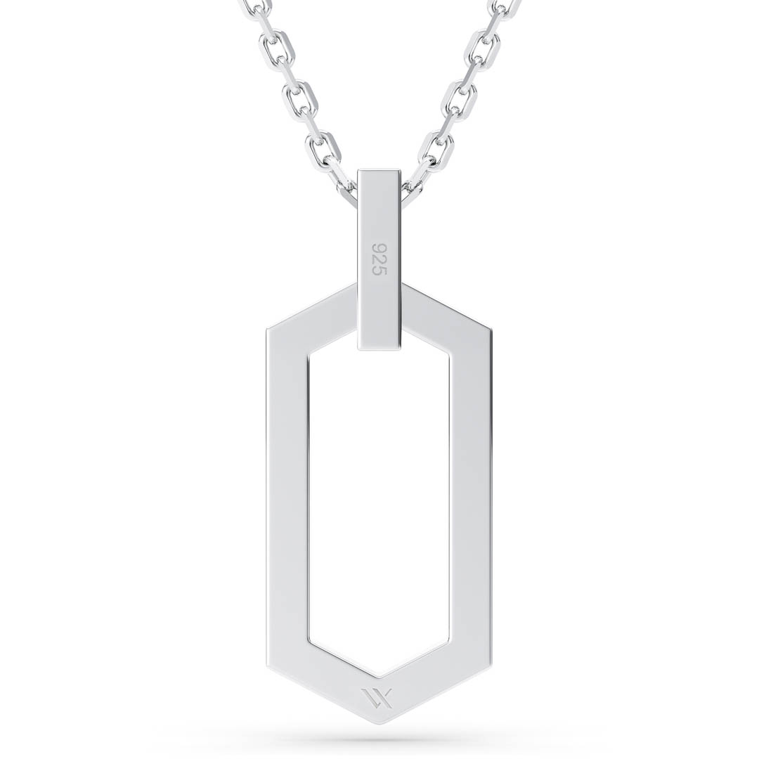 Back side of tag pendant with 925 silver stamp