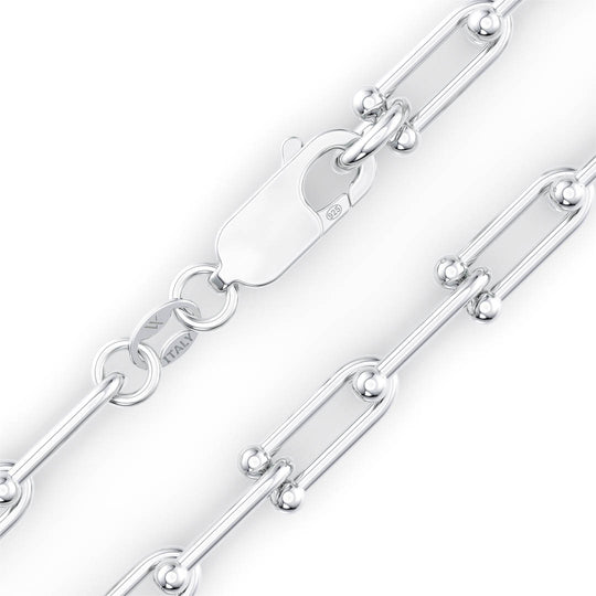 Roman chain links showing Italy clasp and 925 stamp