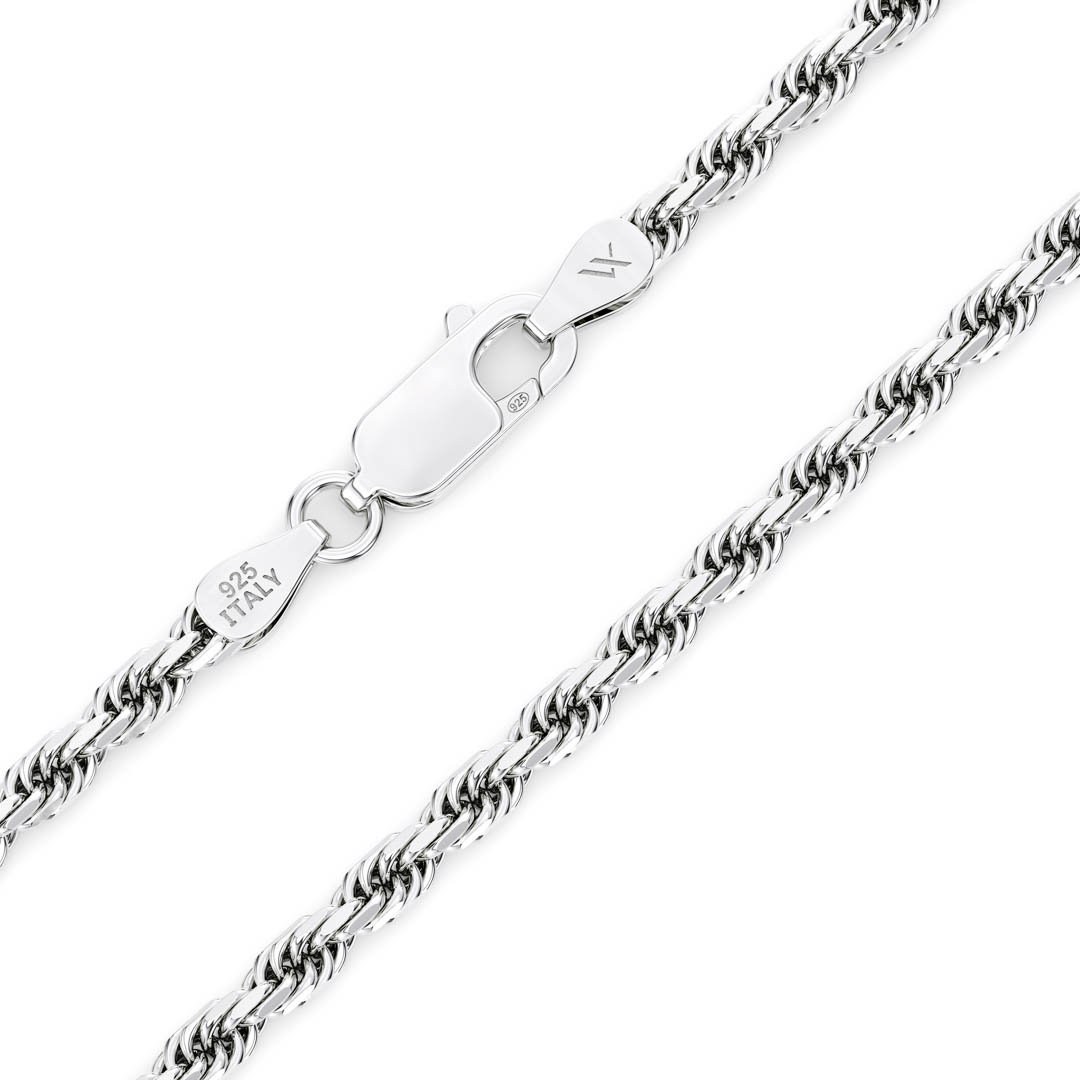 4 Millimeters Rope Chain Rope Chain 4mm | Sterling Silver