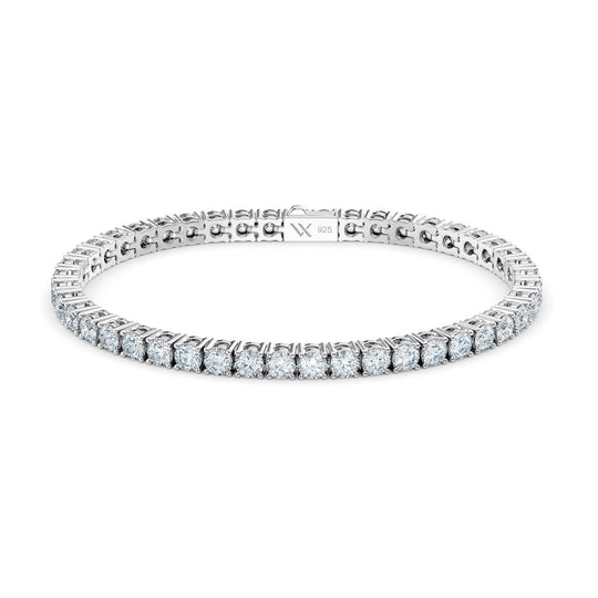 Round diamond tennis bracelet in 925 sterling silver
