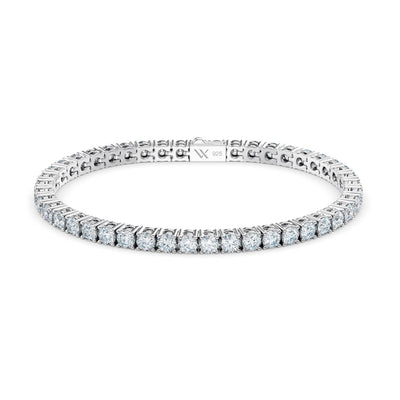 Round diamond tennis bracelet in 925 sterling silver