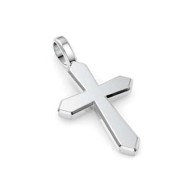Bevel Cross Pendant Sterling Silver