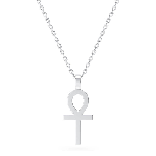 Micro Ankh Necklace, handcrafted in sterling silver