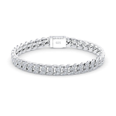 Iced out cuban link bracelet 925 silver