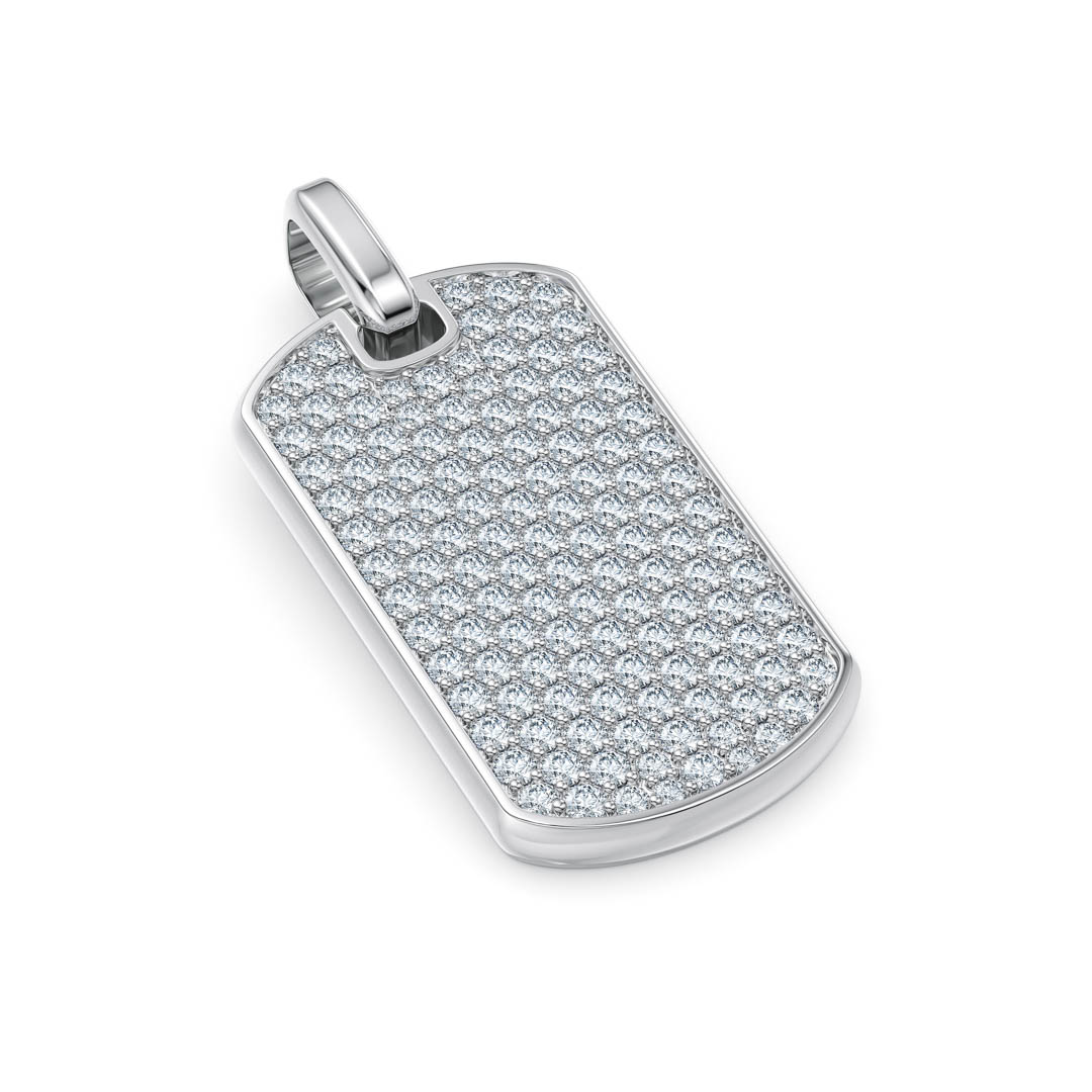 ネックレス SILVER 950 DOG TAG PENDANT Diamond Dog Tag Pendant | Sterling Silver