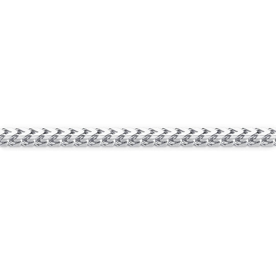 Franco chain with 8 side diamond cuts links on white background made in Italy