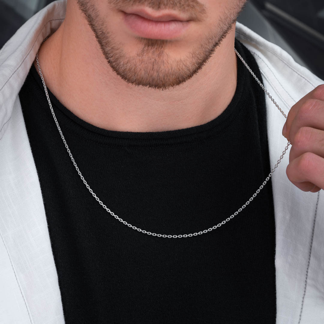 Micro Cable & Cuban Chain Stack | Sterling Silver