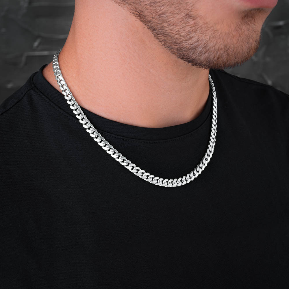 7mm Miami Cuban Chain Sterling Silver