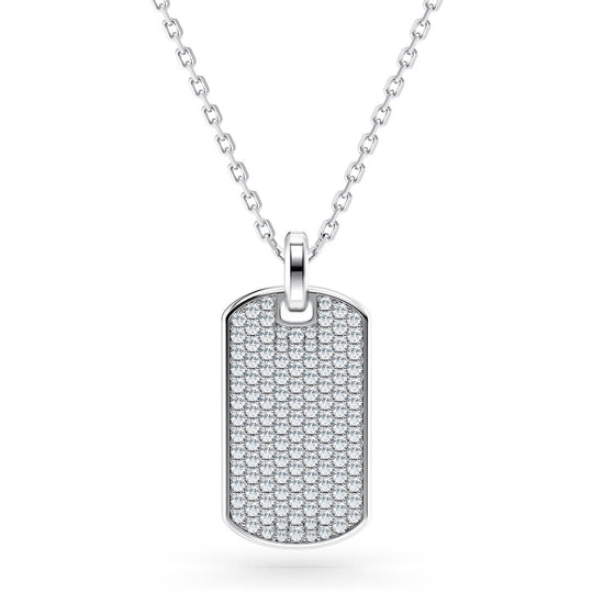 1.5" Micro Diamond Dog Tag with Chain