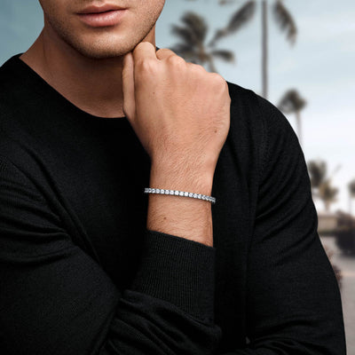 Man living luxury lifestyle with diamond jewelry